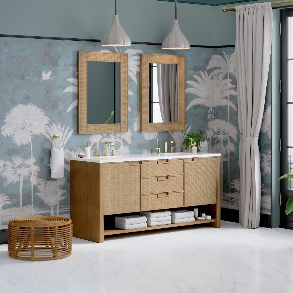 Modern Natural Cane Detail Vanities