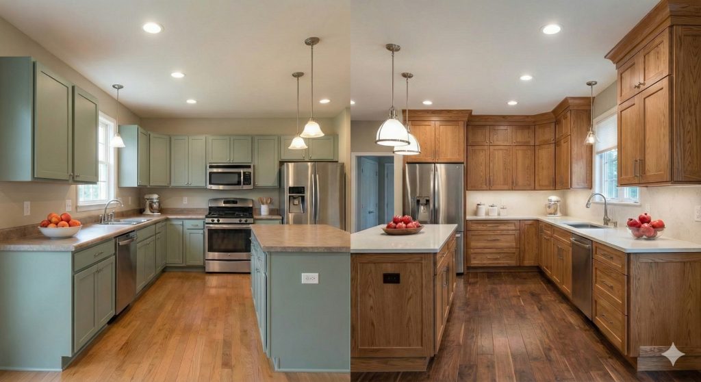 stock vs. custom kitchen cabinets