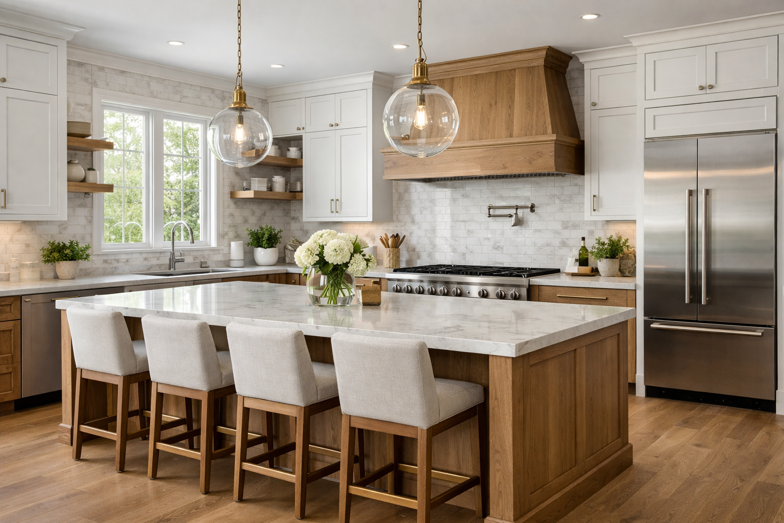Completed kitchen remodel with coordinated finishes