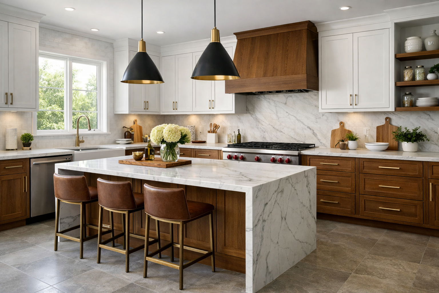 Stylish hardware completing a remodeled kitchen