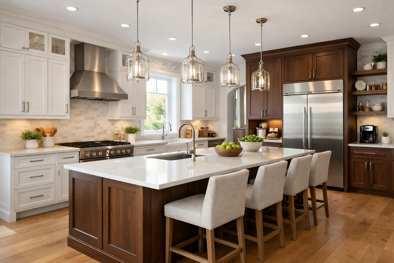 Modern kitchen with updated cabinets