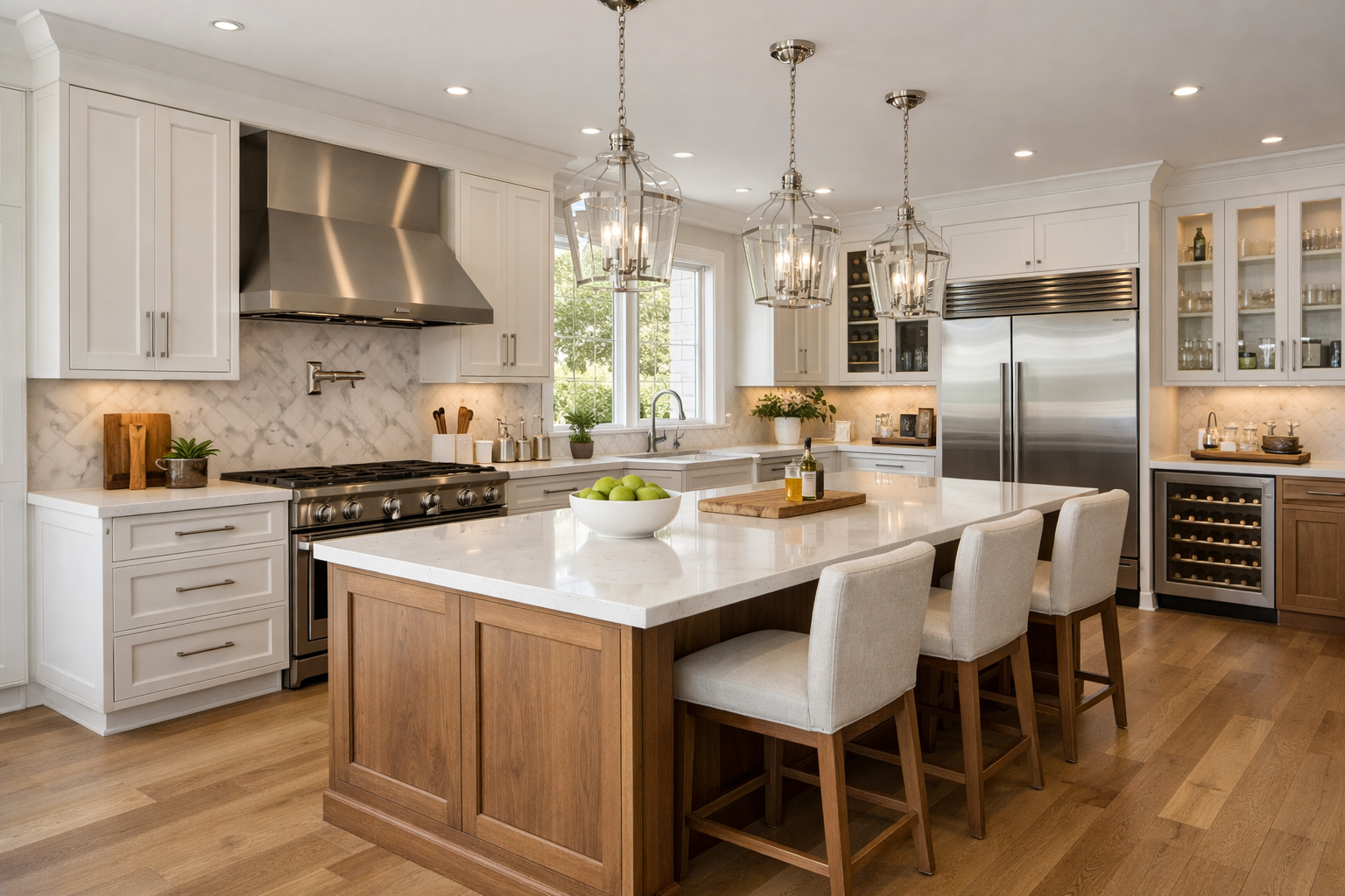 Side by side cabinet refacing comparison