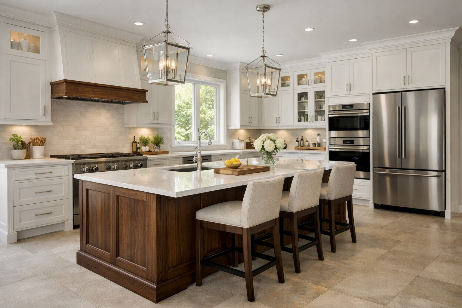 Modern shaker cabinets in New Jersey kitchen