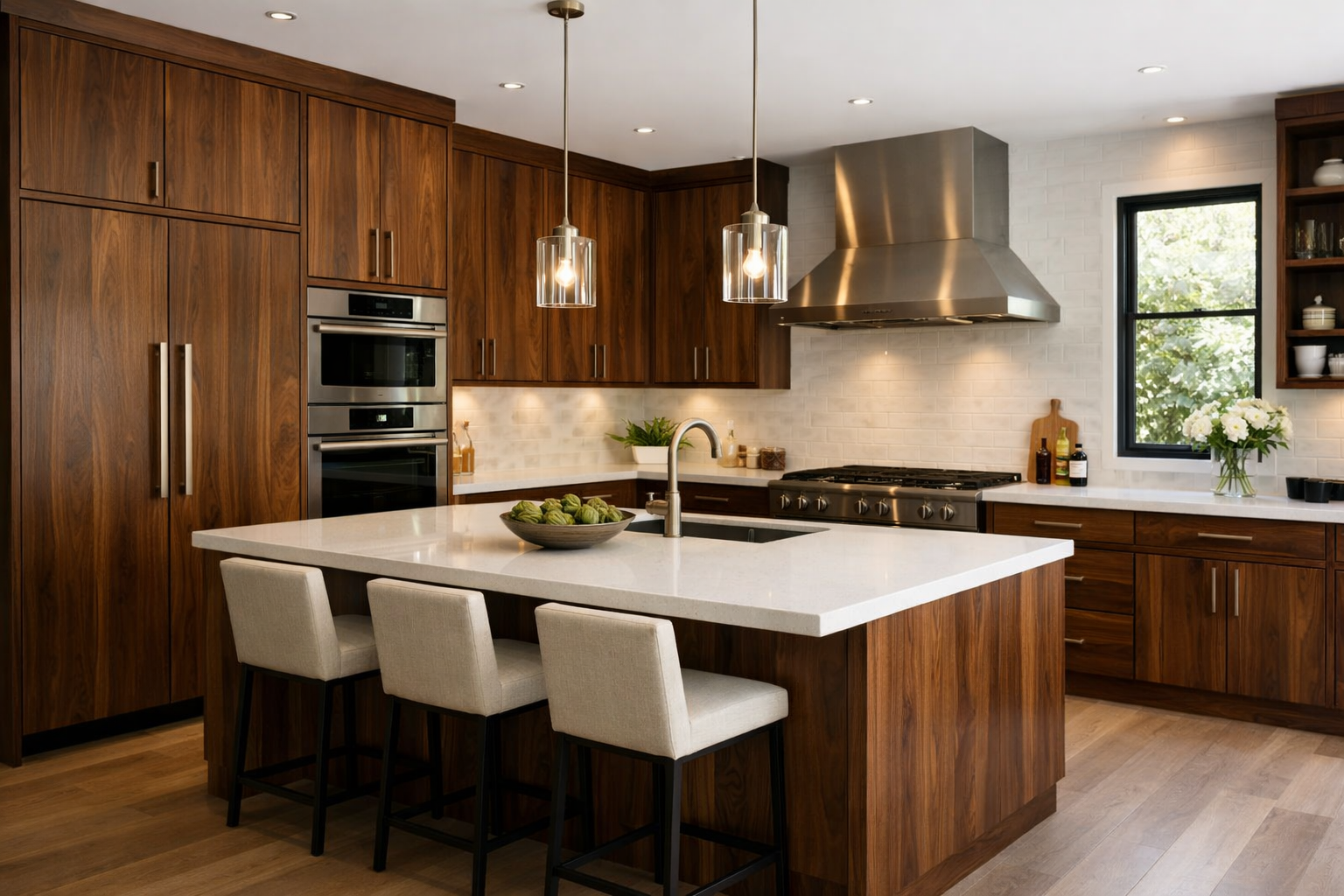 black walnut kitchen cabinets