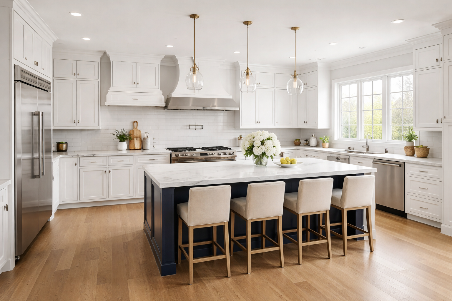 white shaker kitchen cabinets