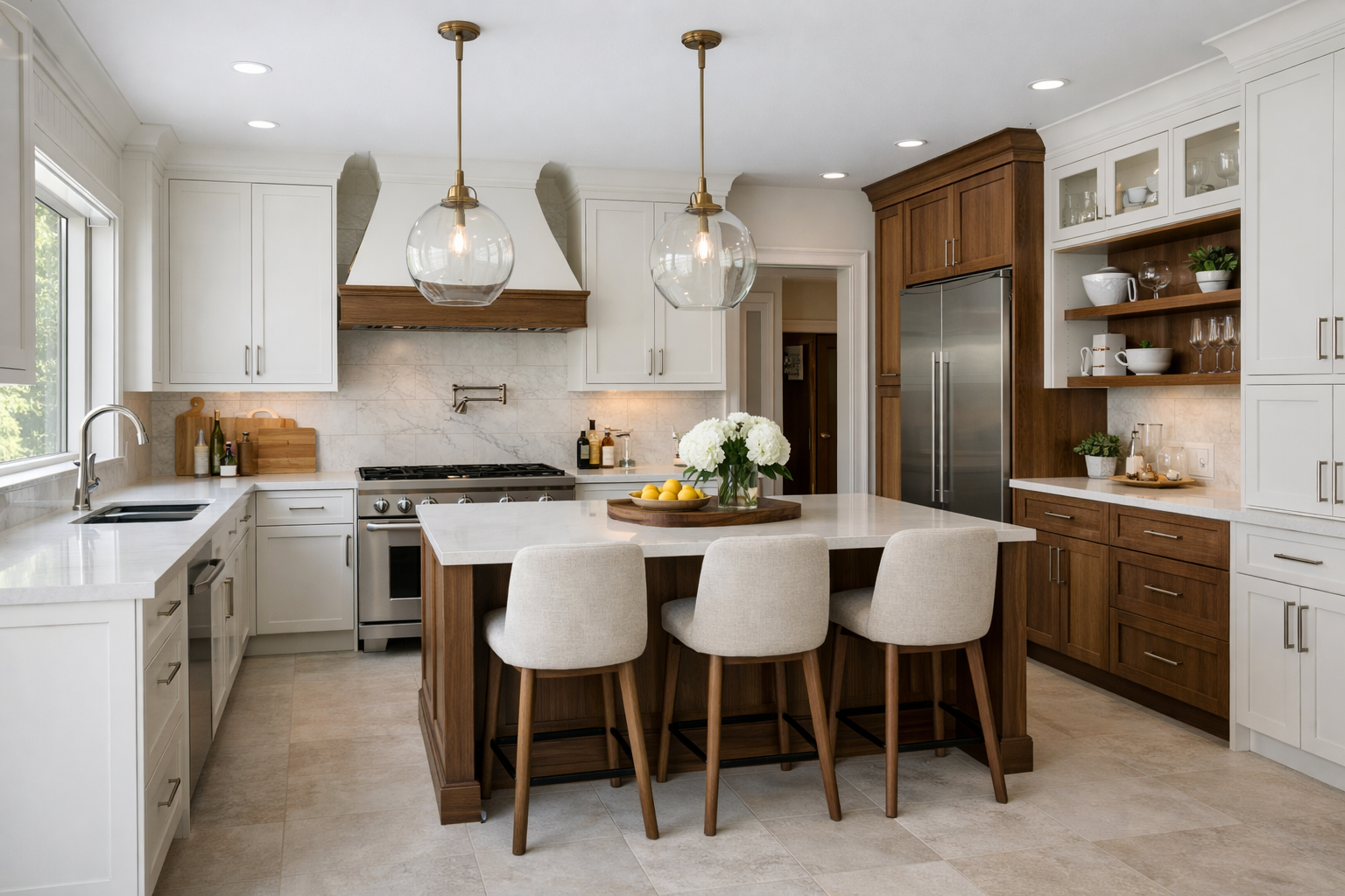 Basking Ridge NJ kitchen with custom cabinetry
