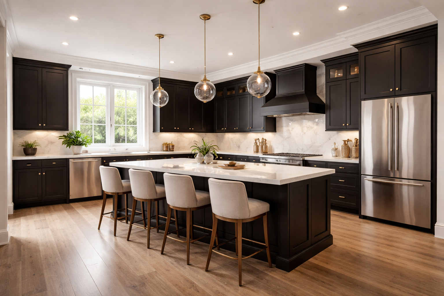 dark kitchen cabinets