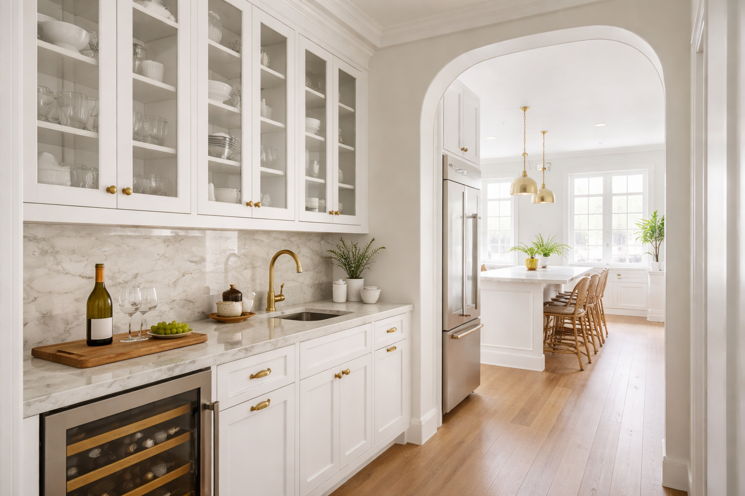 Homeowner planning white shaker kitchen remodel