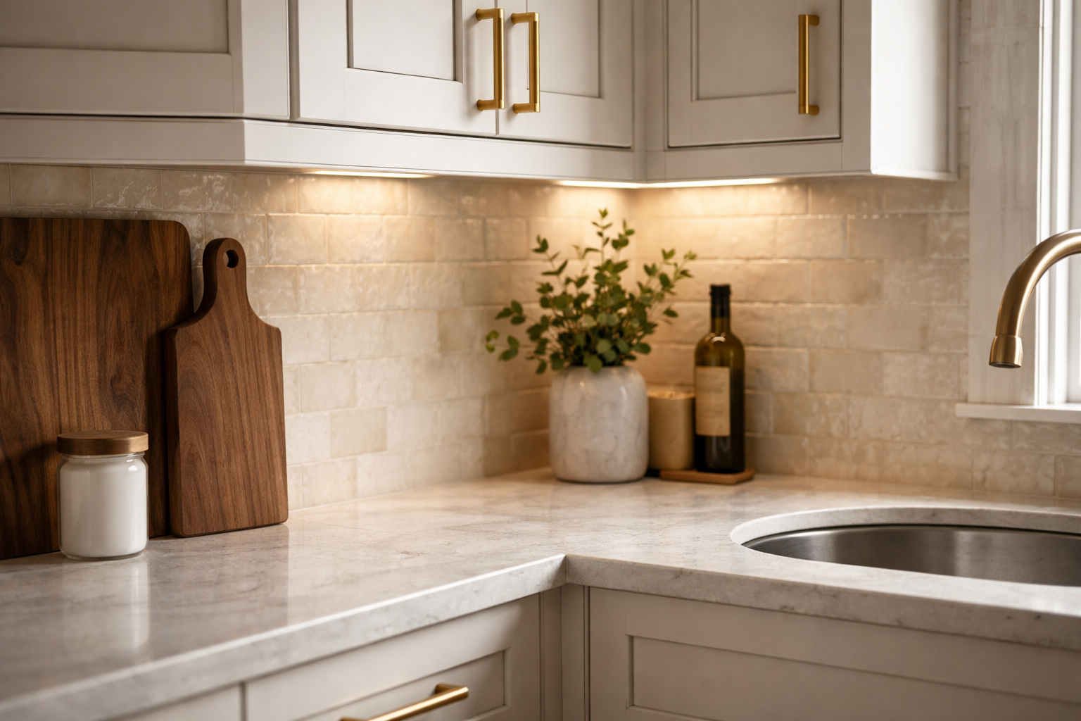 Gray shaker kitchen with modern finishes