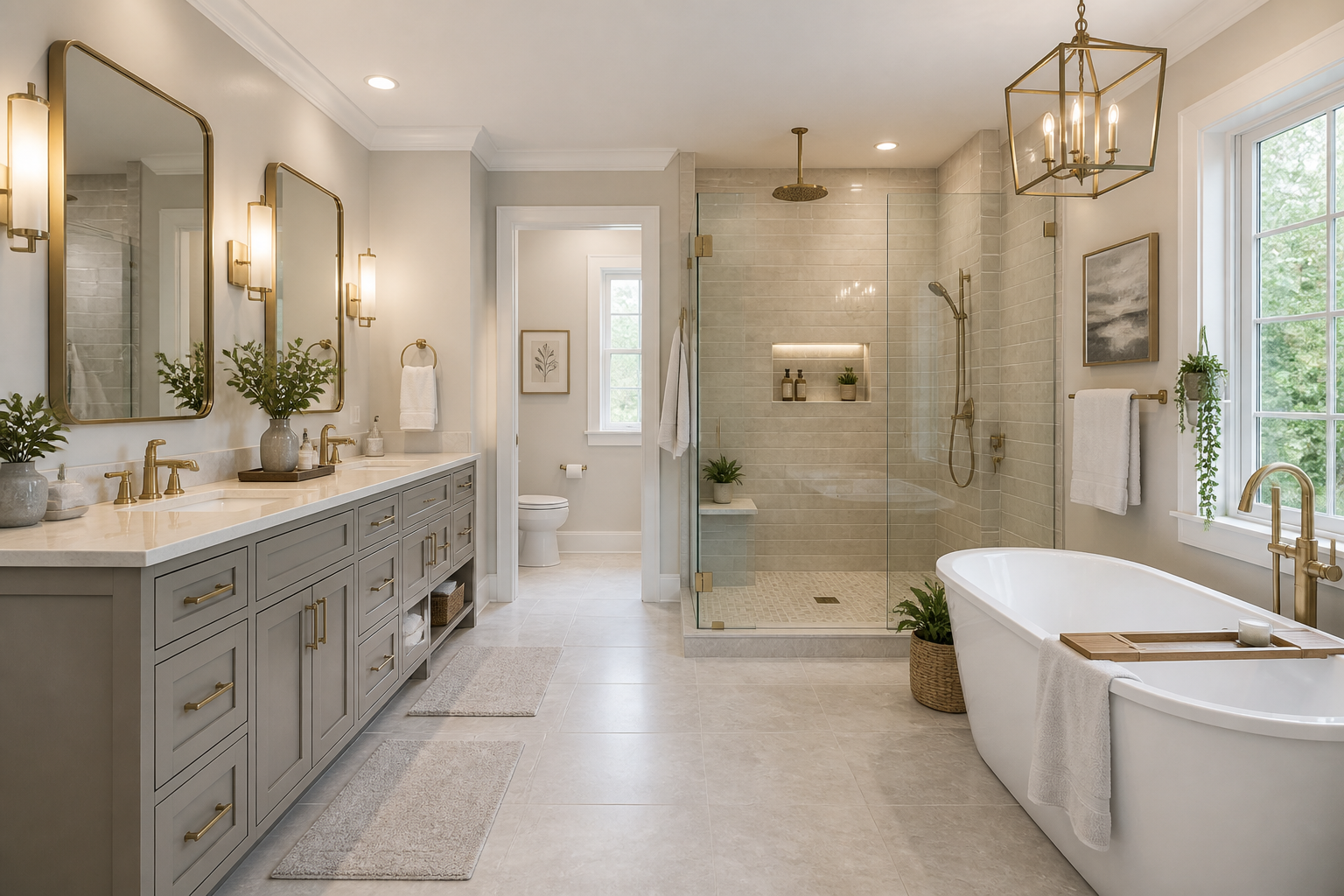 Modern bathroom with stylish vanity