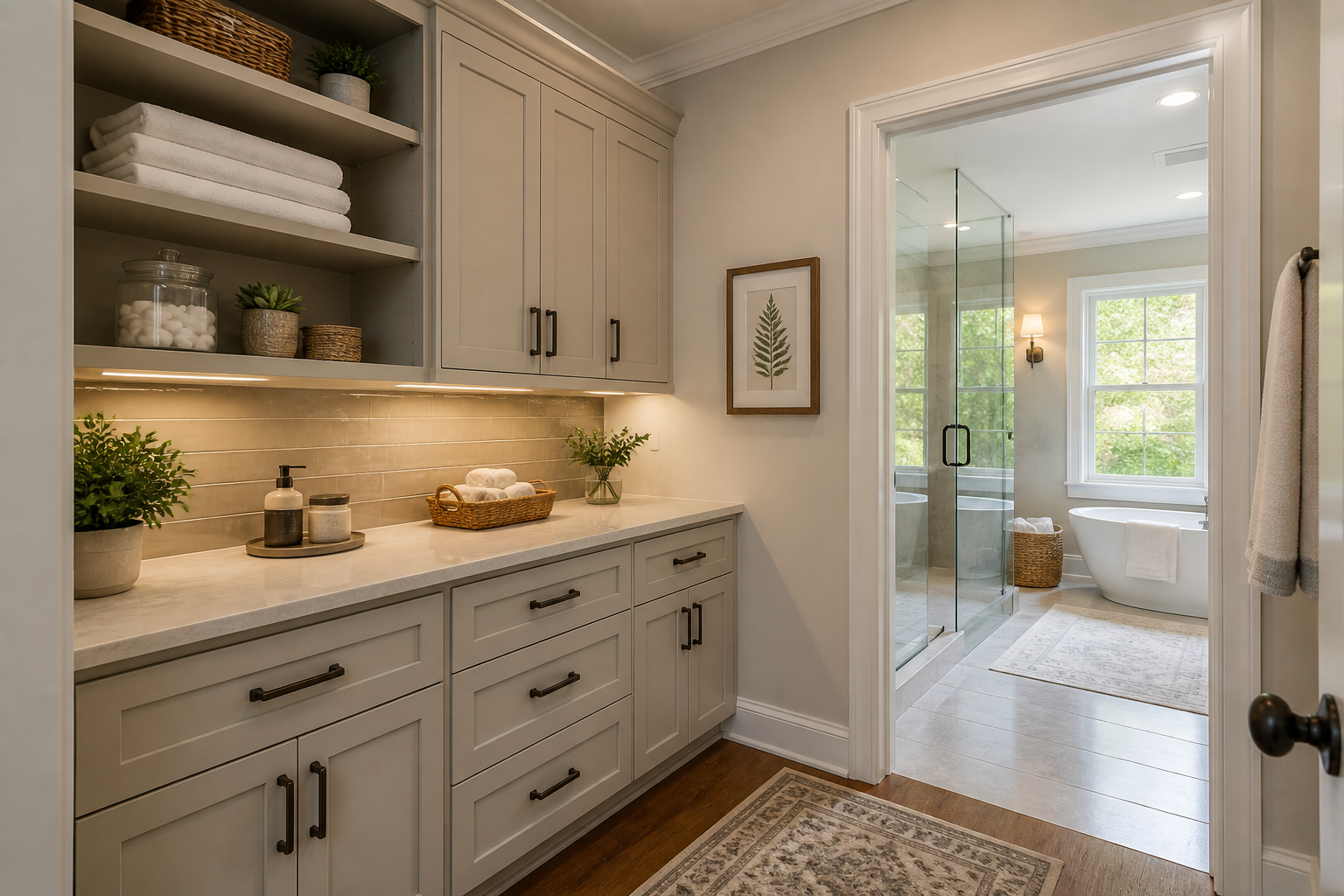 Bathroom coordinated with whole home design