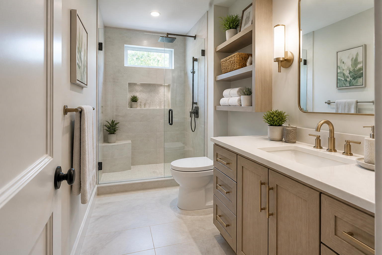Compact modern tiny bathroom remodel