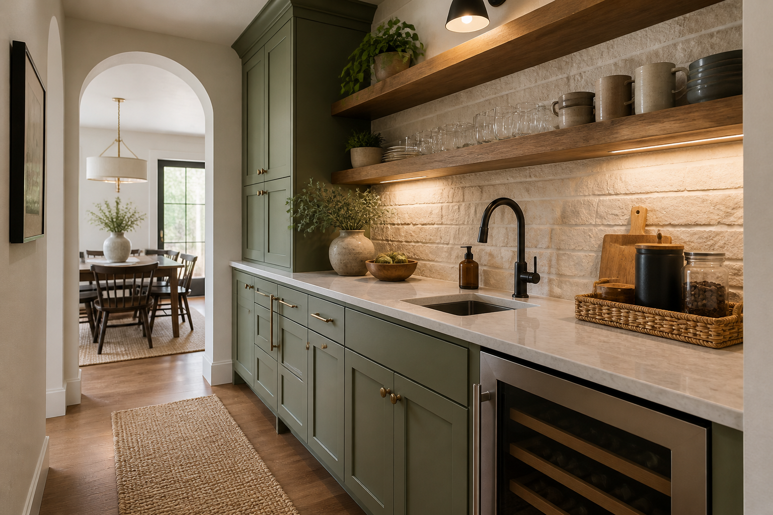 Designer guiding clients through kitchen textures