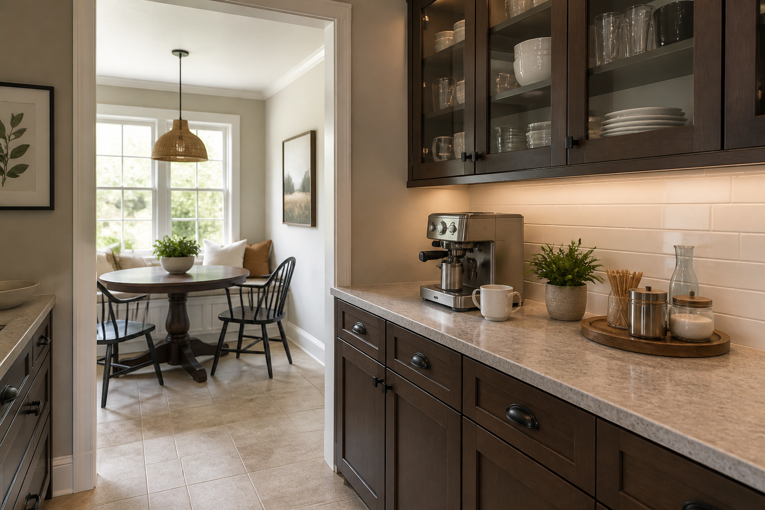 Designer reviewing laminate countertop samples