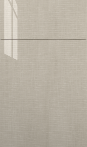Catalina cabinet door by Fabuwood in Textil Plata Gloss finish