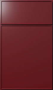 Echo cabinet door by Fabuwood in Cabernet Red finish