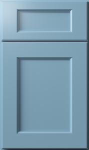 Fusion cabinet door by Fabuwood in Izel Blue finish