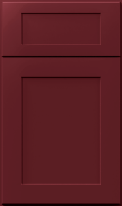 Galaxy cabinet door by Fabuwood in Cabernet Red finish