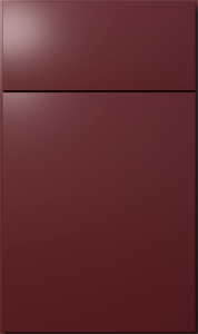 Luxe cabinet door by Fabuwood in Cabernet Red finish