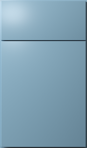 Luxe cabinet door by Fabuwood in Izel Blue finish