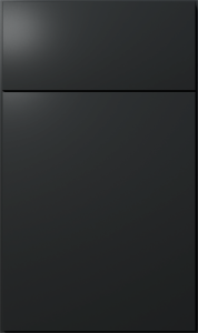 Luxe cabinet door by Fabuwood in Pitch Black finish