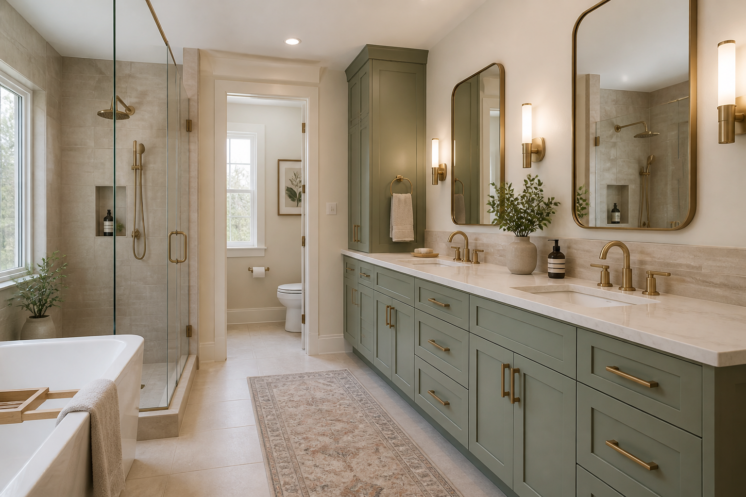 Light modern vanity in small bathroom