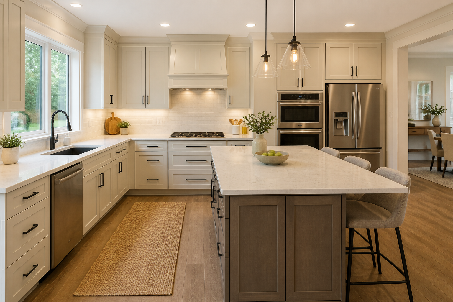 Newly remodeled New Jersey kitchen in spring