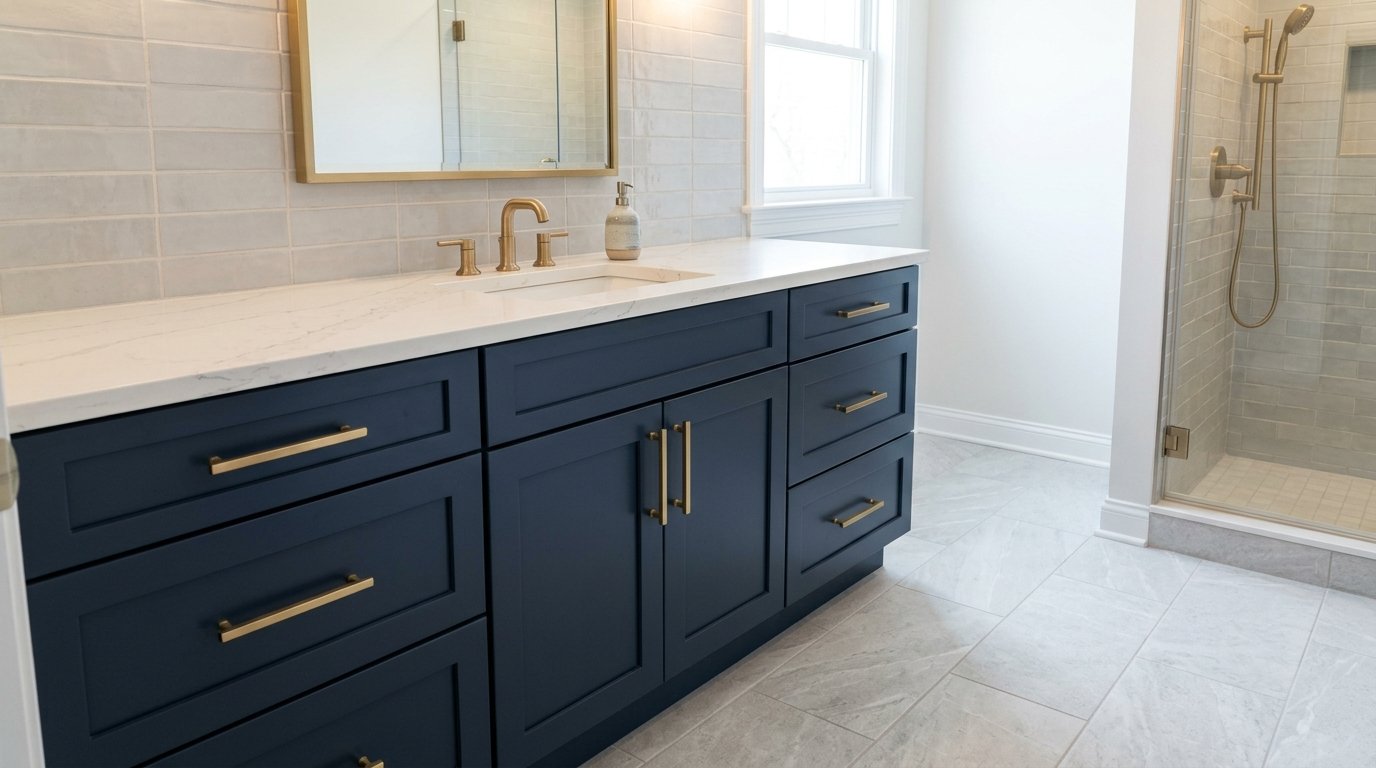 Bathroom vanity finishes suited to humid New Jersey climate