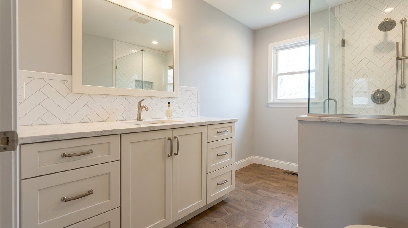 Example of bathroom layout with correctly sized vanity