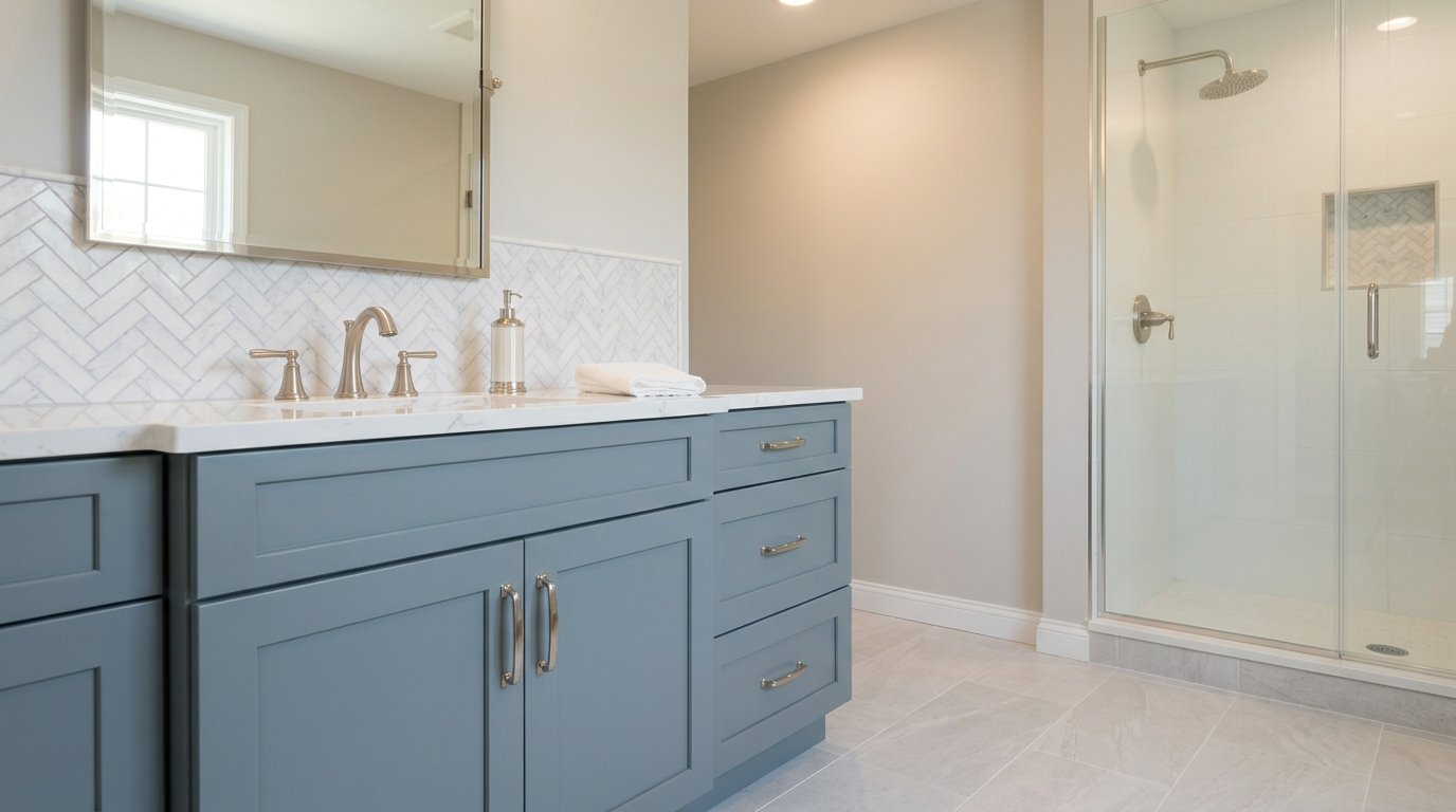Savona bathroom vanity installation in New Jersey home