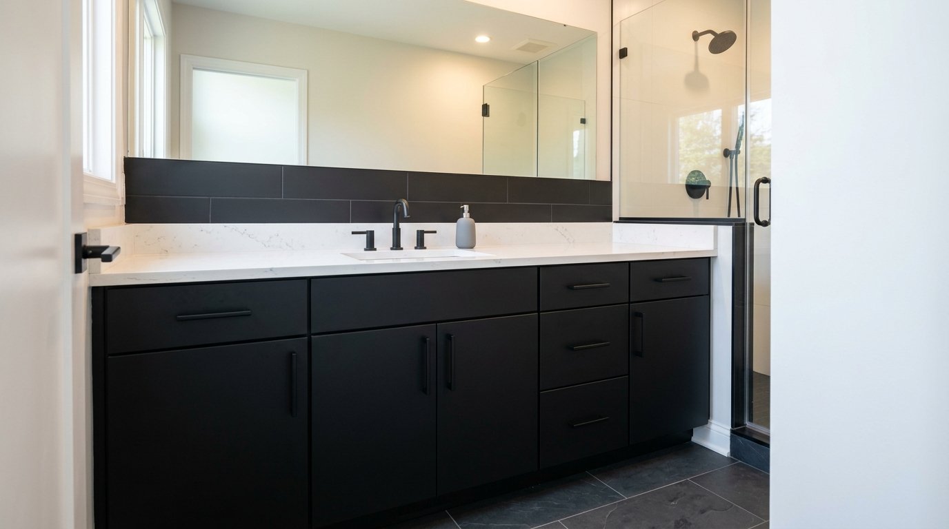 black bathroom cabinets