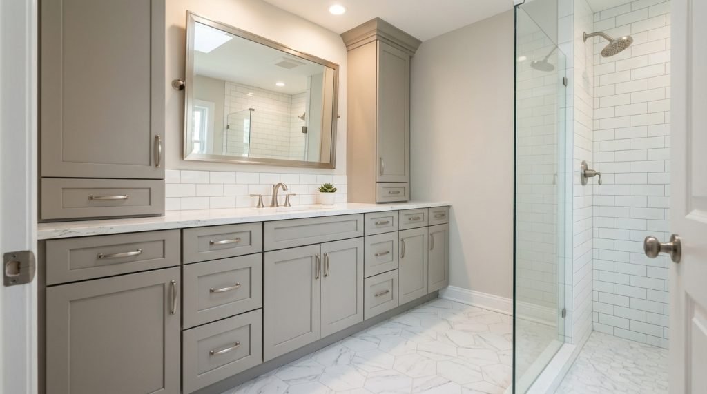 transitional bathroom cabinets